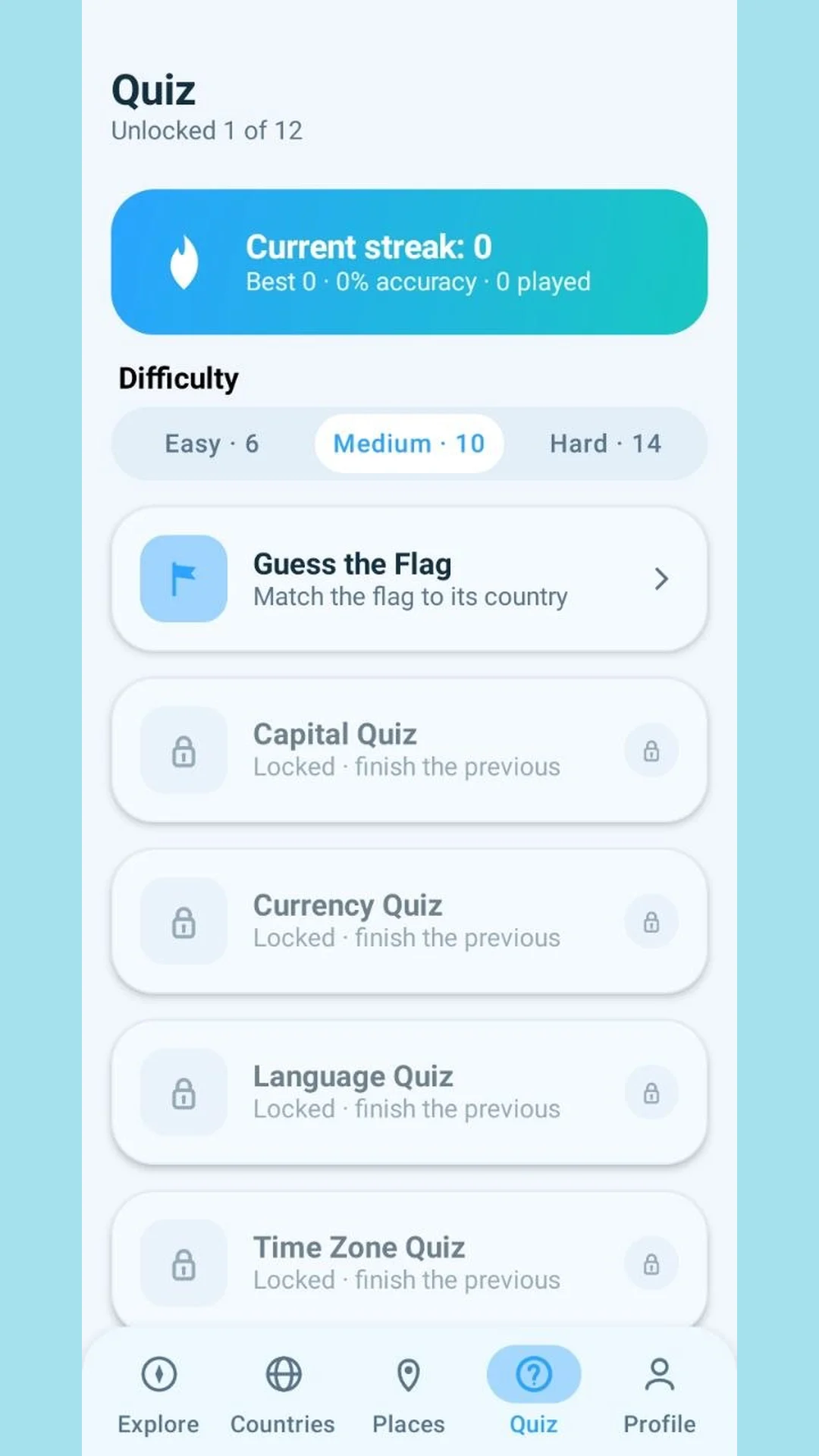 Quiz tab