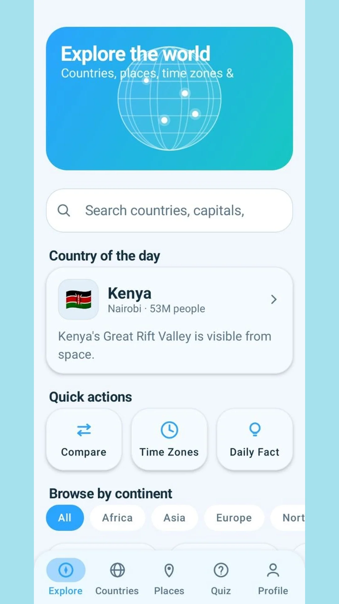 Explore tab